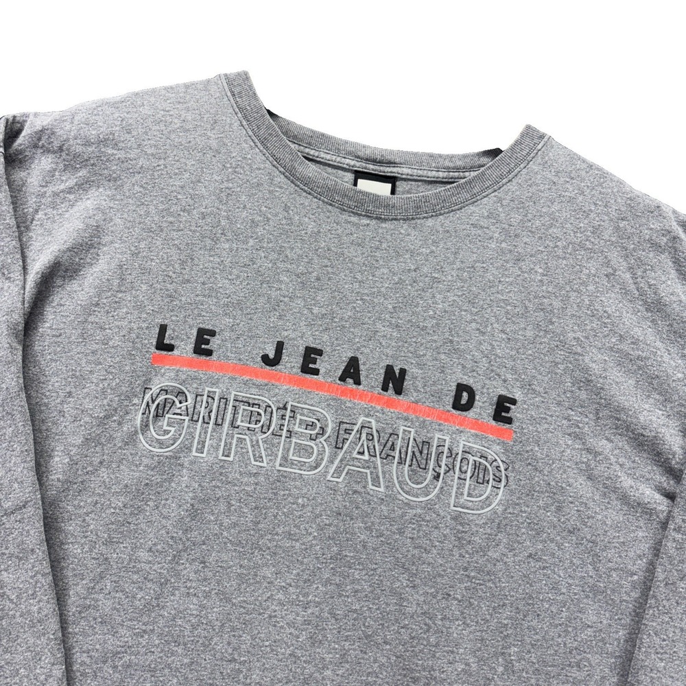Marithe Francois Girbaud Long Sleeve T Shirt Mens 2XL Gray Textured Print